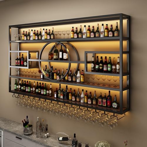 63 In Wall Mounted Wine Rack with Storage