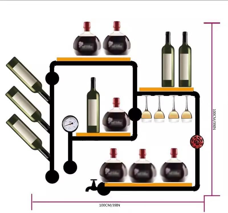 Industrial Style Wall-Mounted Wine Racks