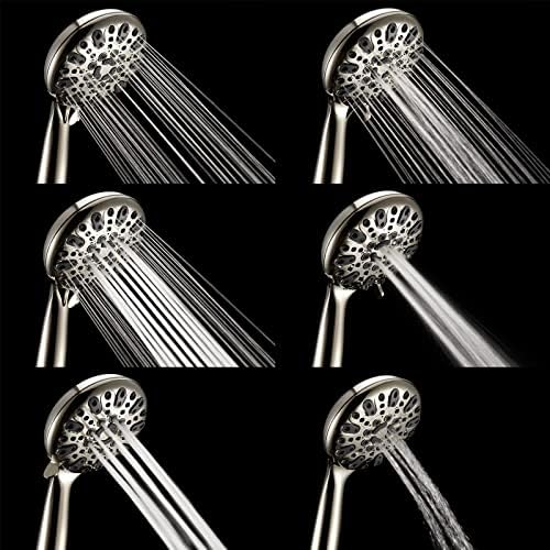 Couradric Handheld Shower Head with 6 Spray Settings and Brass Swivel Bracket