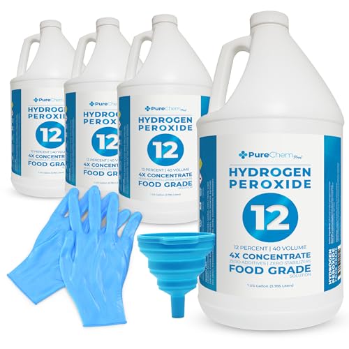 12 Food Grade Hydrogen Peroxide 4 Gallons - Multi-Purpose Cleaning Solution