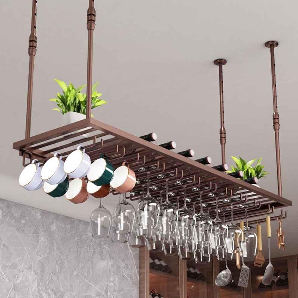 Brass Hanging Wine Rack with Adjustable Booms