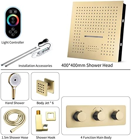Bluetooth Music Shower Faucet Set with LED Light and 3-Speed Massage