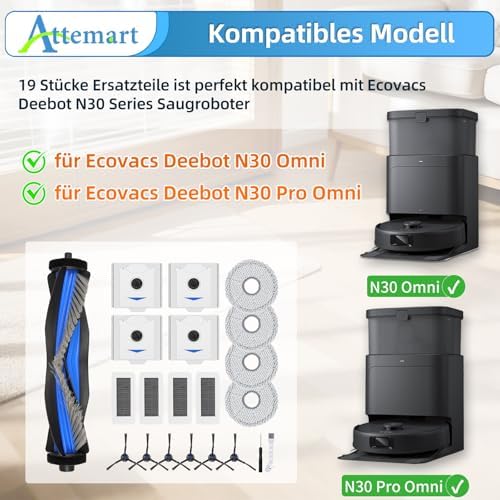 Attemart Replacement Parts Kit for Ecovacs Deebot N30 Pro Omni