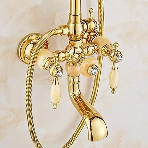 Hot Luxury Brass Jade Rainfall Shower Set 8 Inch Handheld