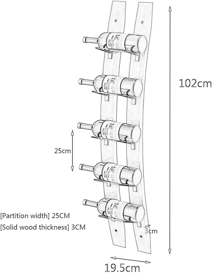 5-15 Bottle Wall-Mounted Wine Rack with Iron Frame