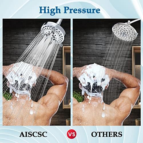 Aiscsc 8 Spray Modes Shower Head with 62 Nozzles