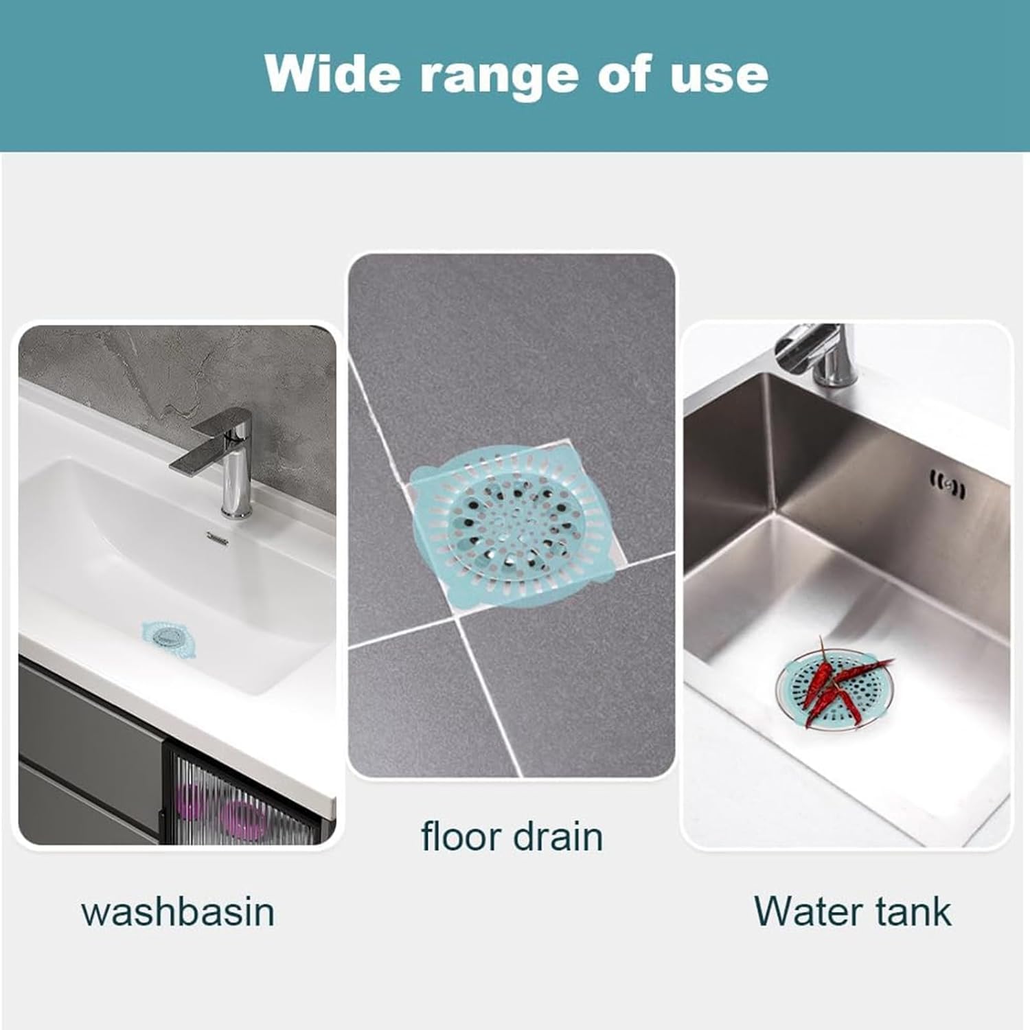 10PCS Amaping Shower Drain Hair Catcher Mesh Stickers