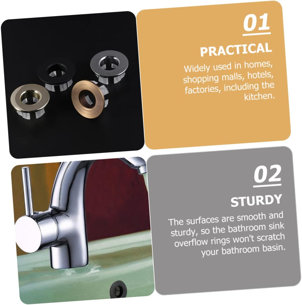 Gadpiparty 2PCS Bathroom Sink Overflow Cover