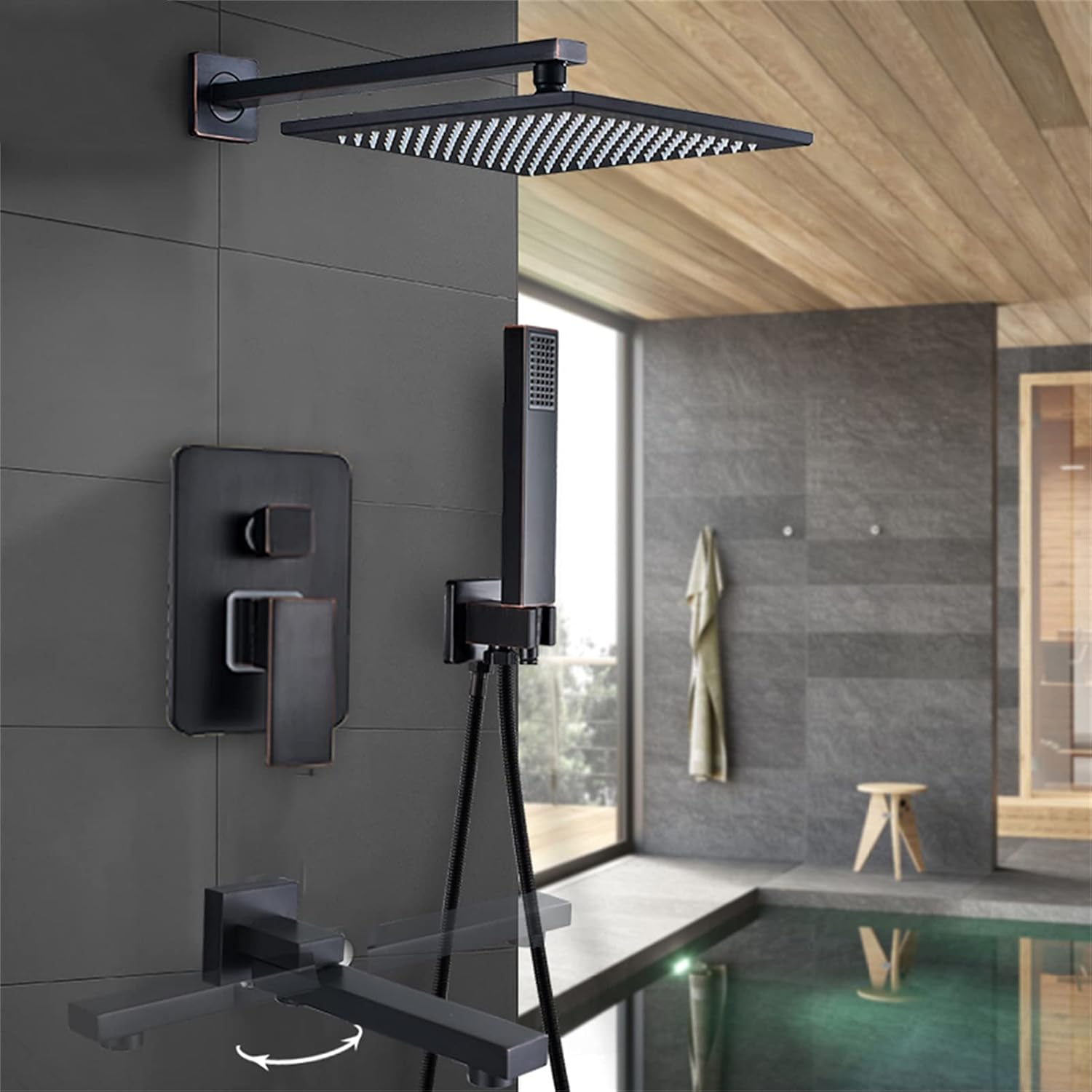 uhyOHF Thermostatic Rain Shower Combo Set