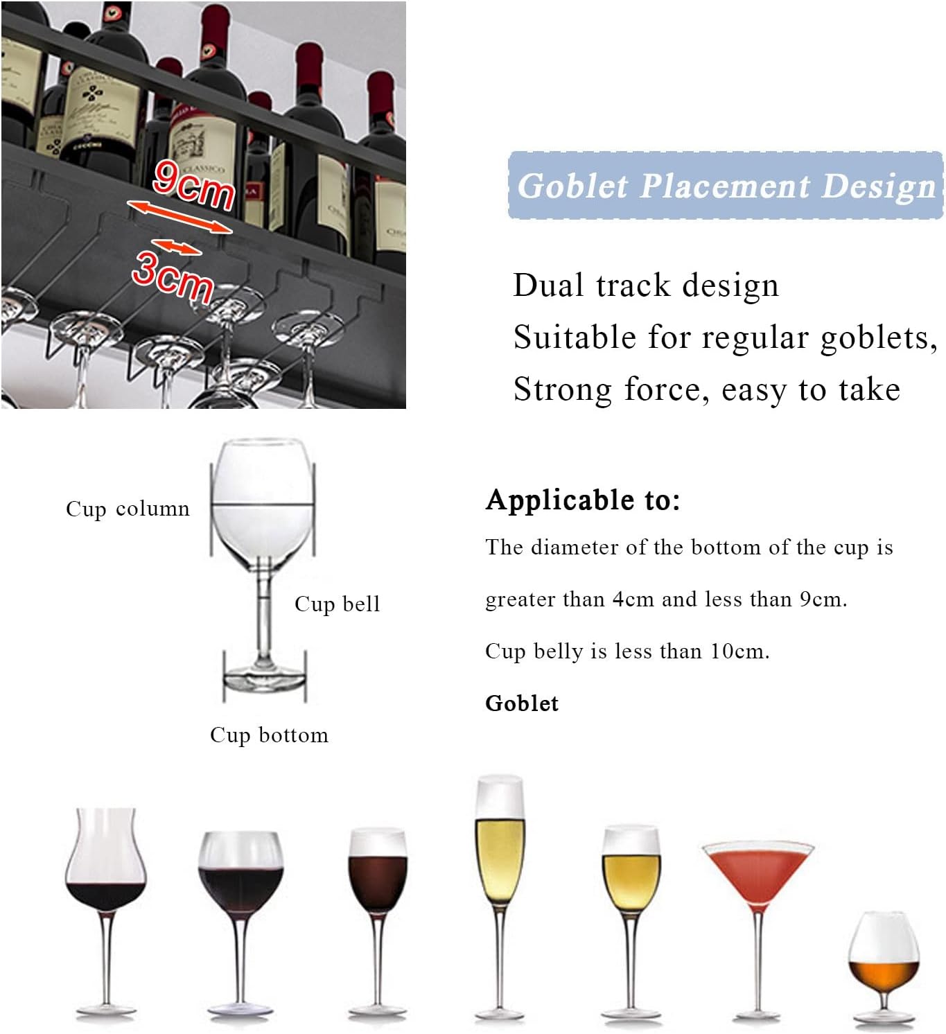 ZJDYDY Black Industrial Wine Rack Ceiling Hanging Holder