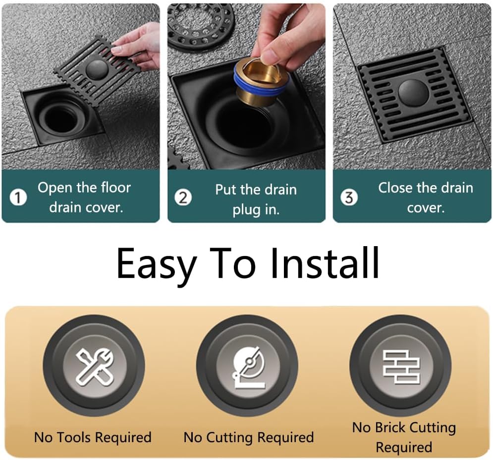 SagaSave Odor Proof Floor Drain Plug