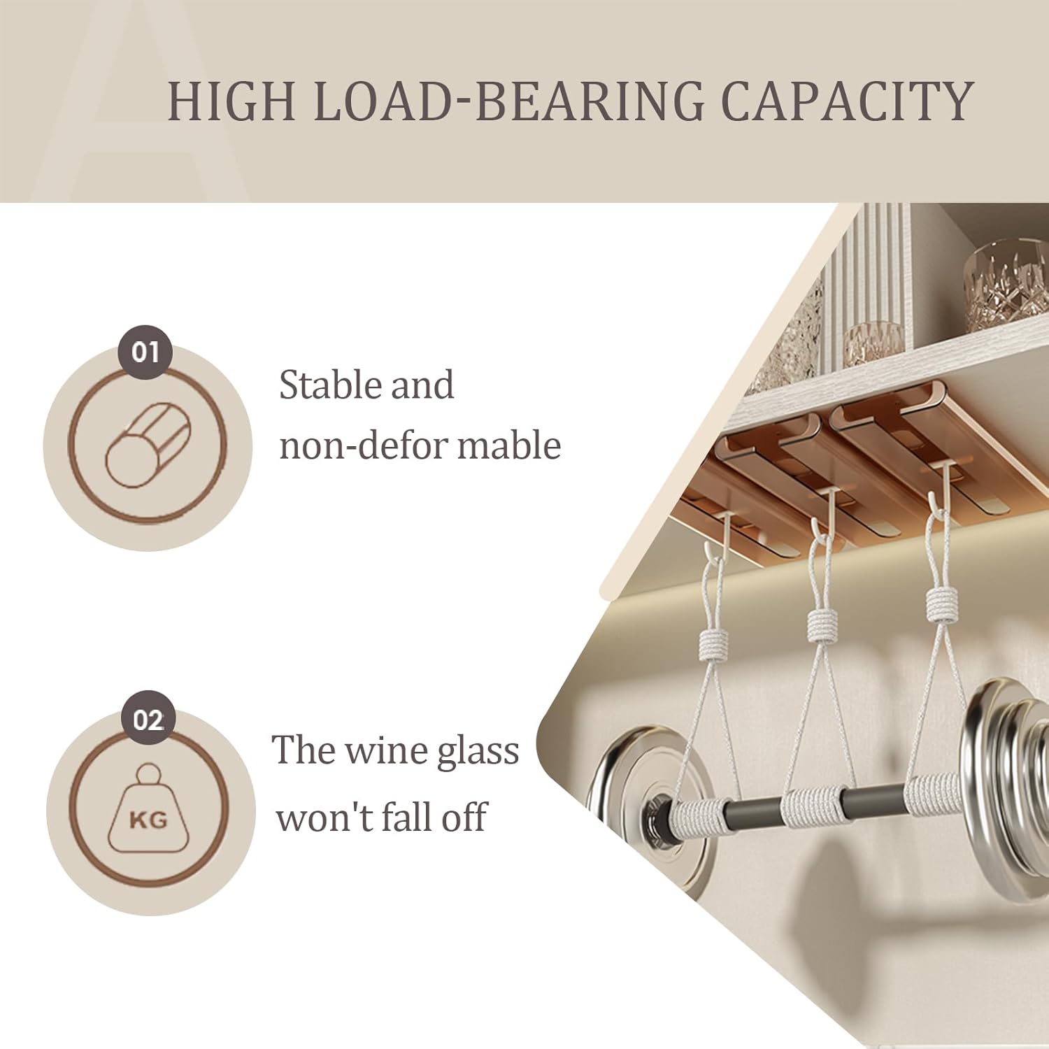 AQJUNONG 2Pack Wine Glass Rack Industrial Style for Kitchen and Bar