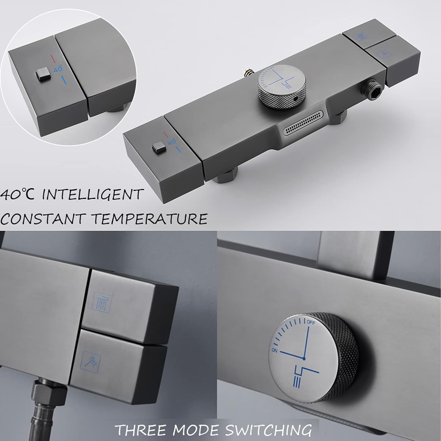 Thermostatic Shower System with 3 Spray Modes