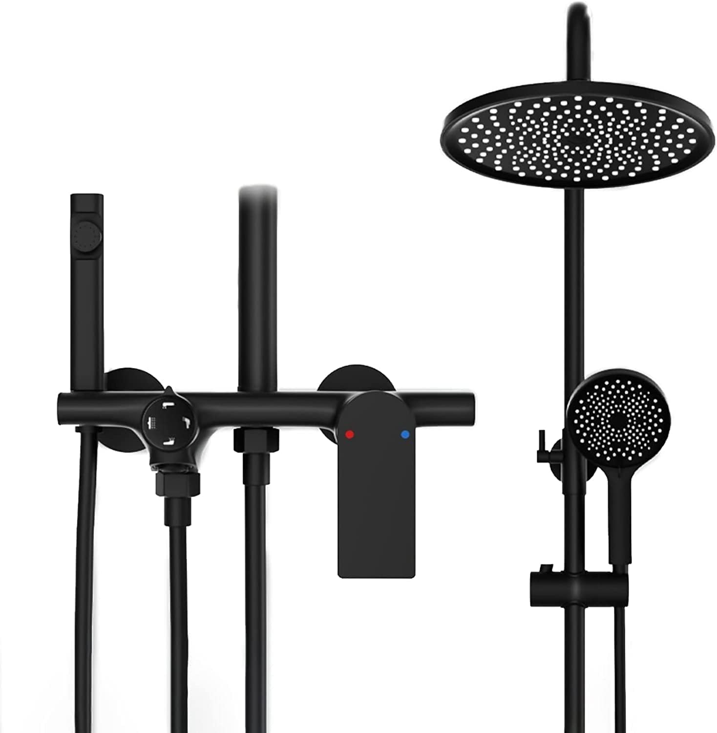 Rainfall Shower System with Adjustable Tub Spout and Handheld
