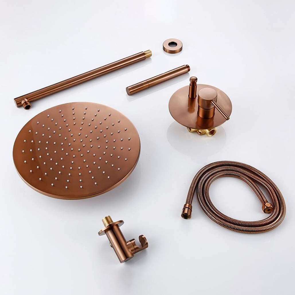 Brushed Rose Gold Brass Shower Trim System Set