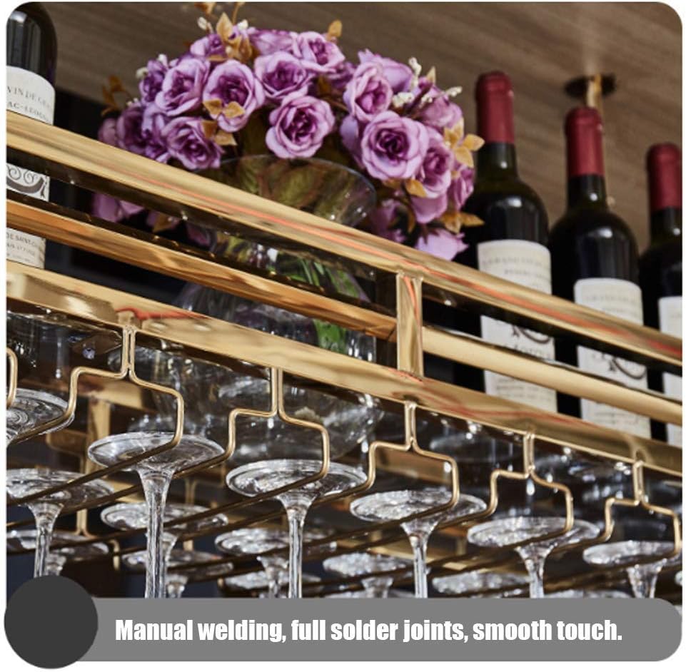 Stainless Steel Wall-Mounted Wine Rack Red Gold