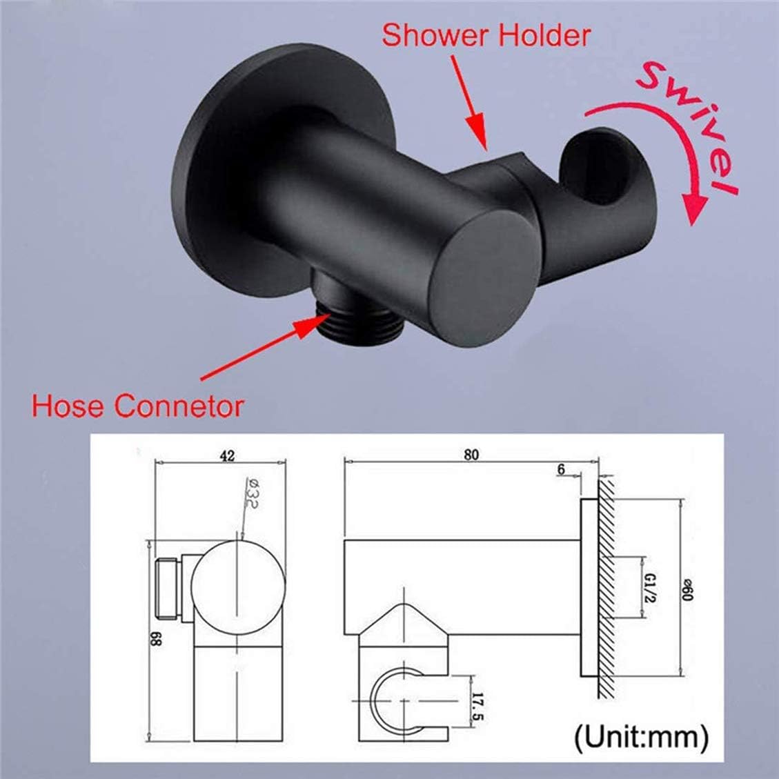 Luxury Matte Black Thermostatic Shower Set with Handheld and Rainfall Heads