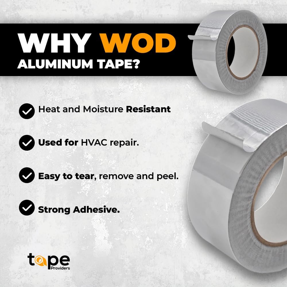 WOD AFTR36 Aluminum Foil Tape - 6x150ft Heat Shield Sealant Tape