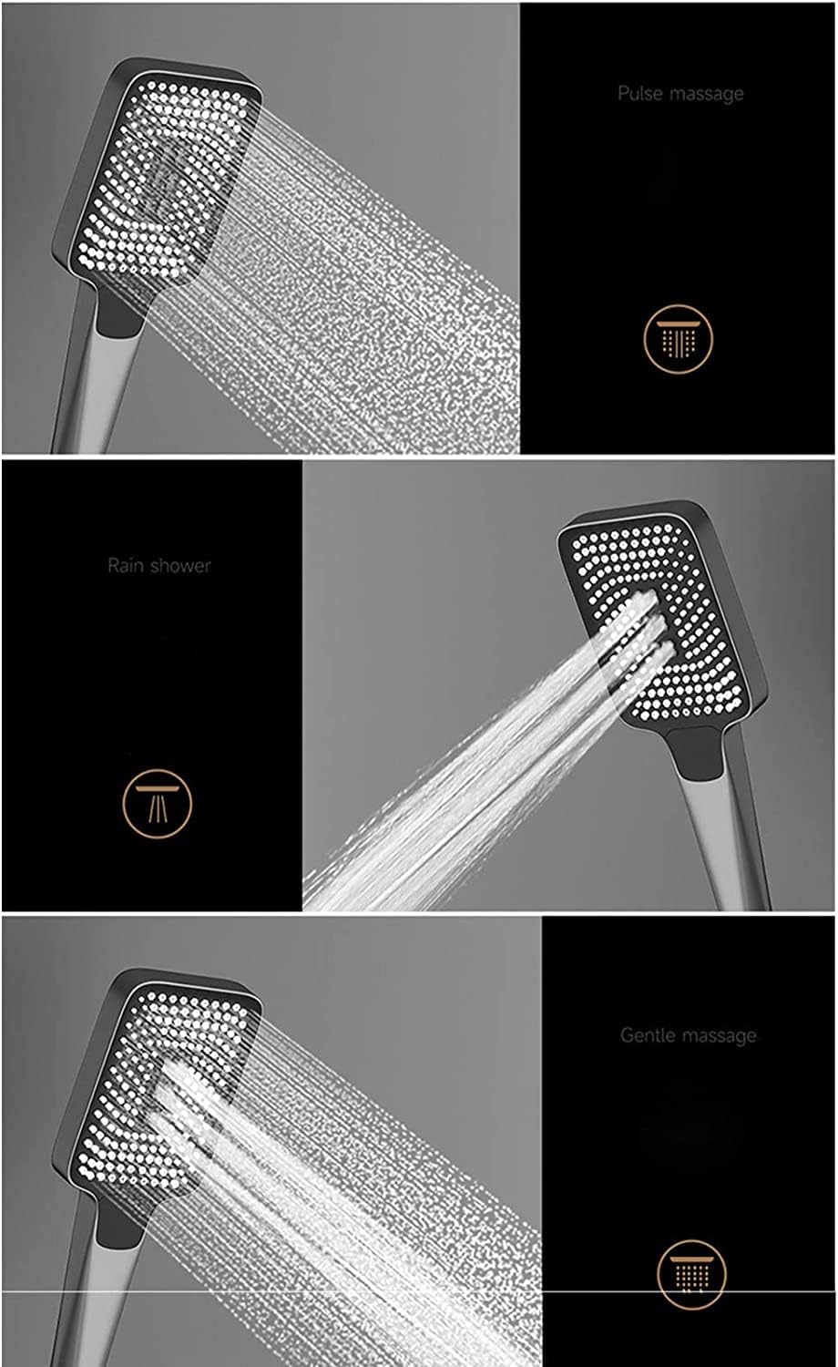 Thermostatic Shower System with 3 Functions Handheld Waterfall Rain and Bidet