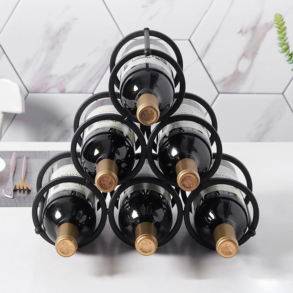 GeLive Triangle Wine Rack 6 Bottles Freestanding