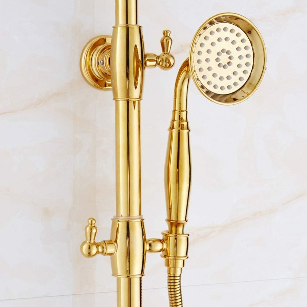 LASEVE UpScale 7 Way Crystal Ball Copper Shower Faucet Set