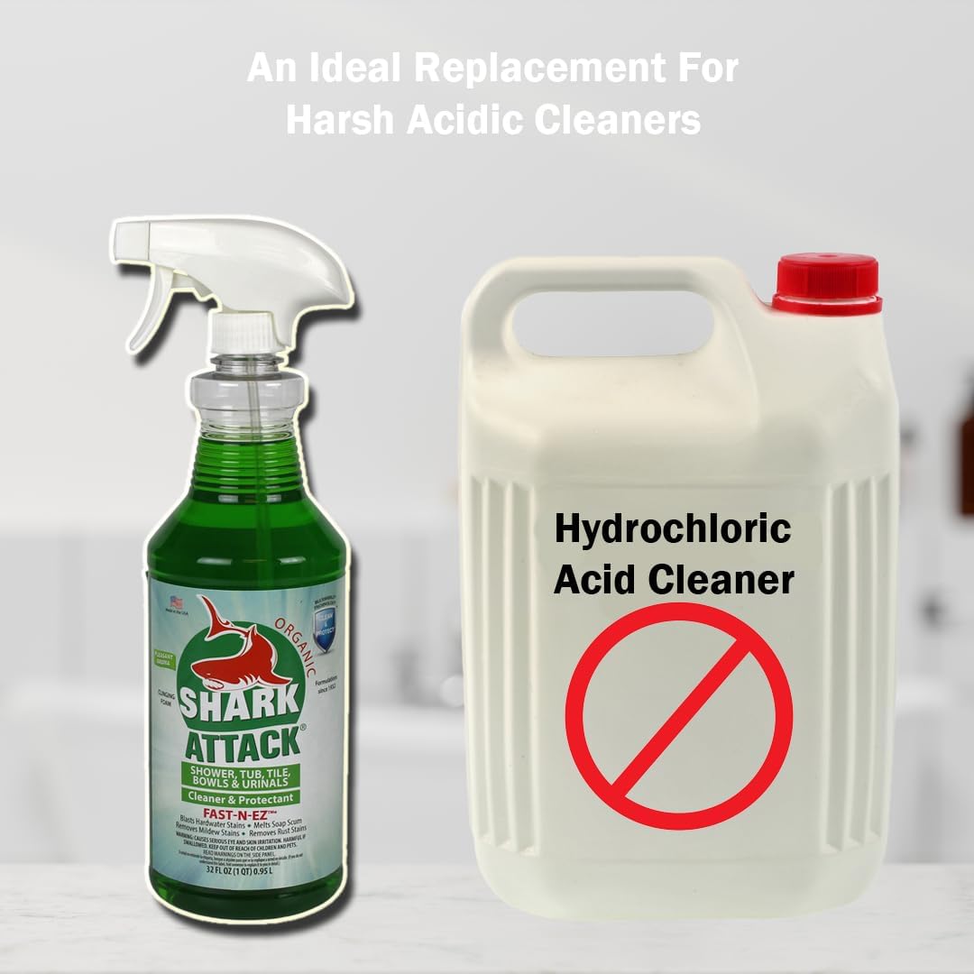 Shark Attack Organic Bathroom Cleaner 32 oz 2 Green