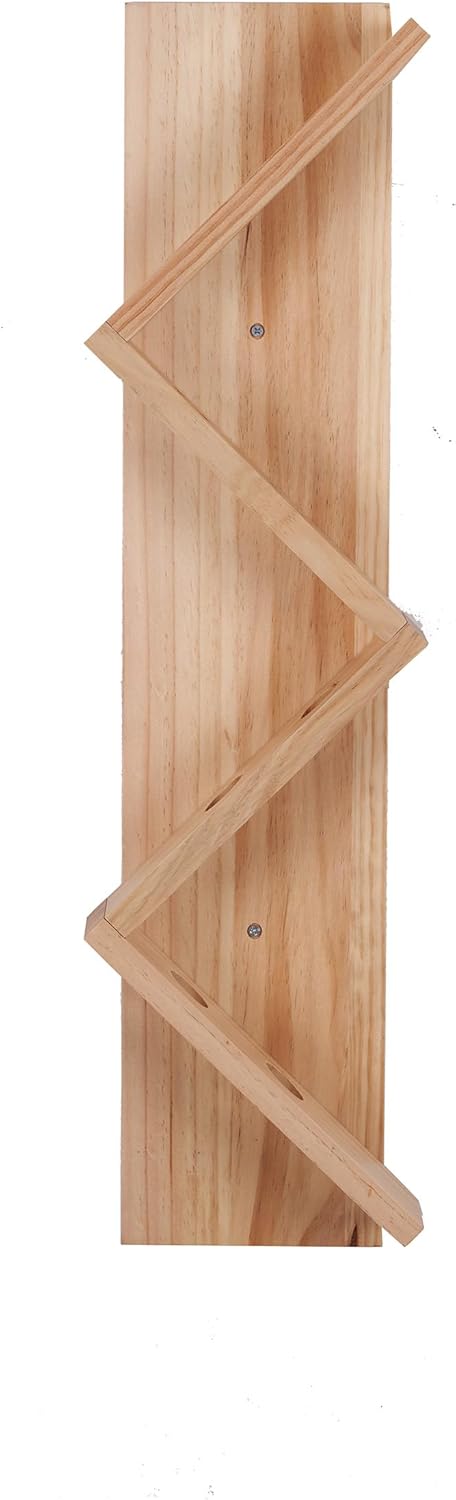 Stylish Wall-Mounted Pine Wine Rack With 8 Bottle Capacity