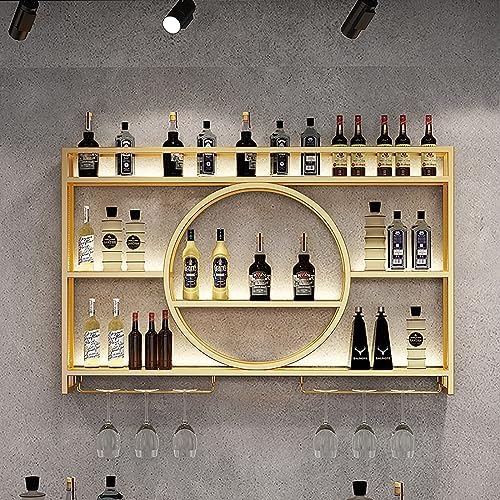 XONJEMU Wall-Mounted Wine Rack with Stemware Hanger