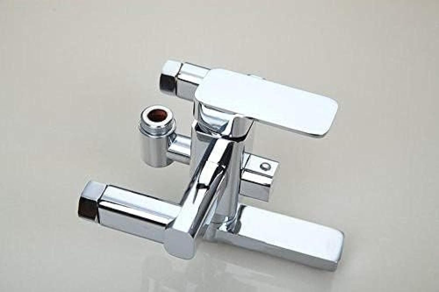TECKI Chrome 8 Inch Rainfall Handheld Shower Faucet Set with Plastic Hand Shower