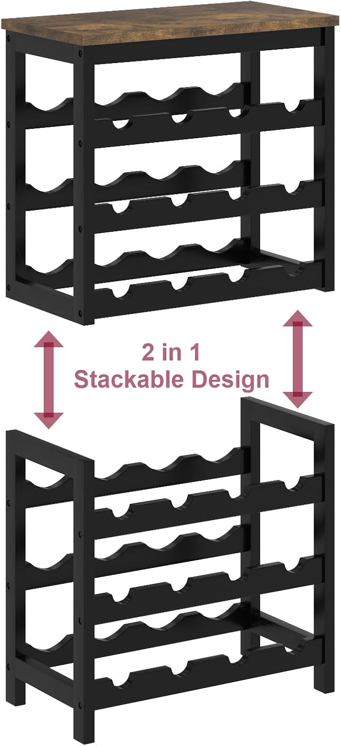 6 Tier Bamboo Wine Rack 24 Bottles Storage Display
