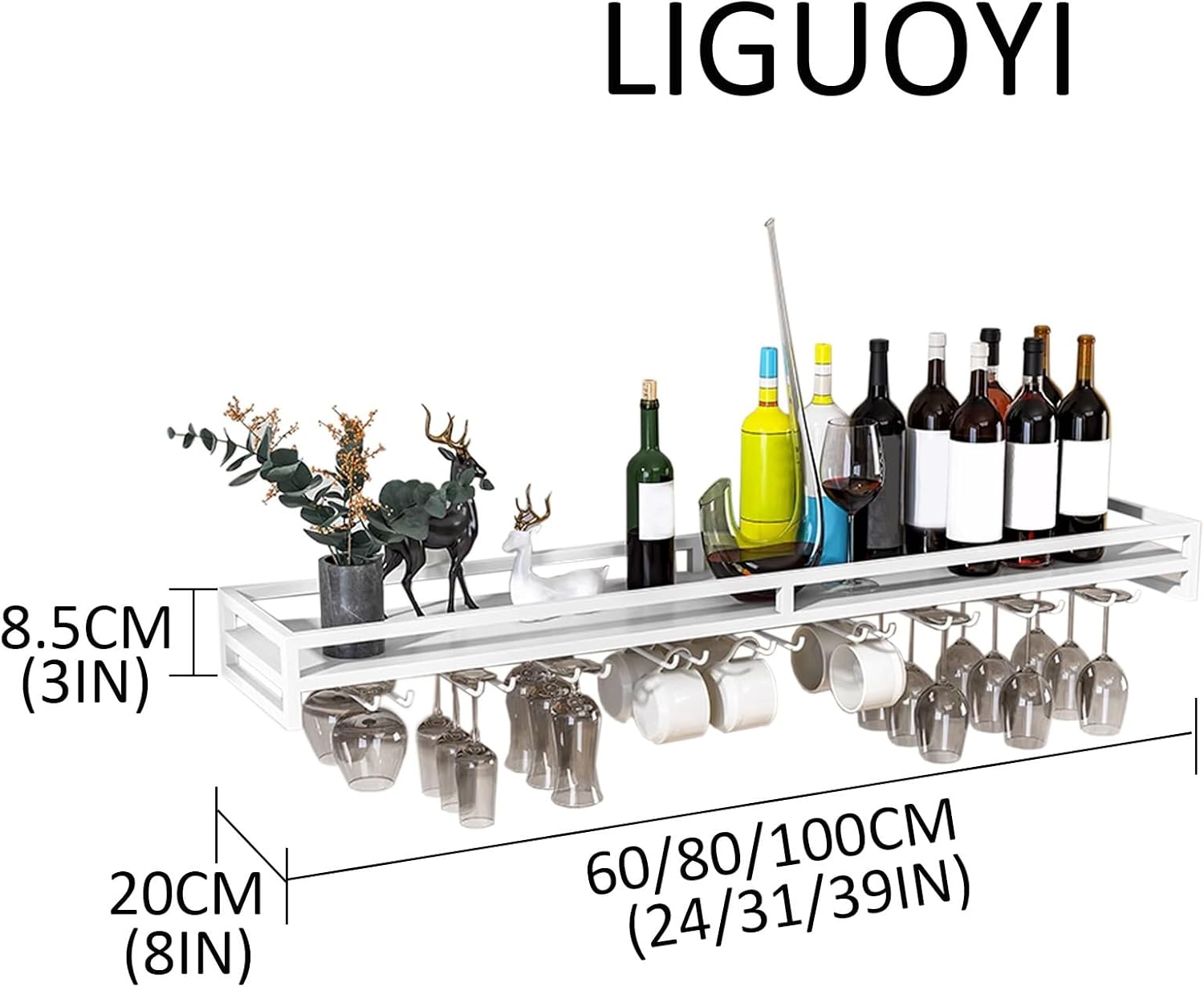 LIGUOYI Wall Mounted Wine Rack 60CM Space Saving Holder