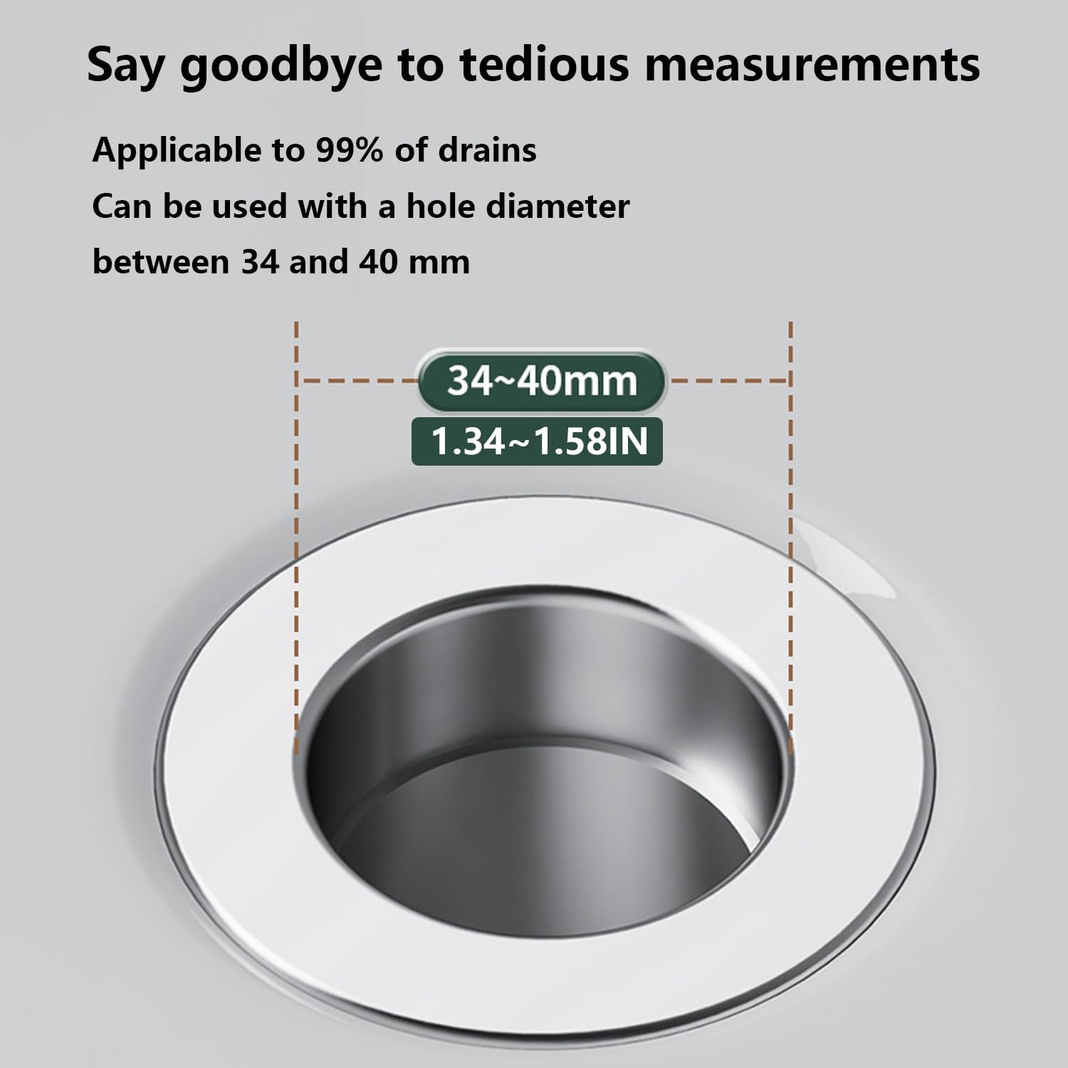 Universal Stainless Steel Drain Strainer with Copper Core 1pc