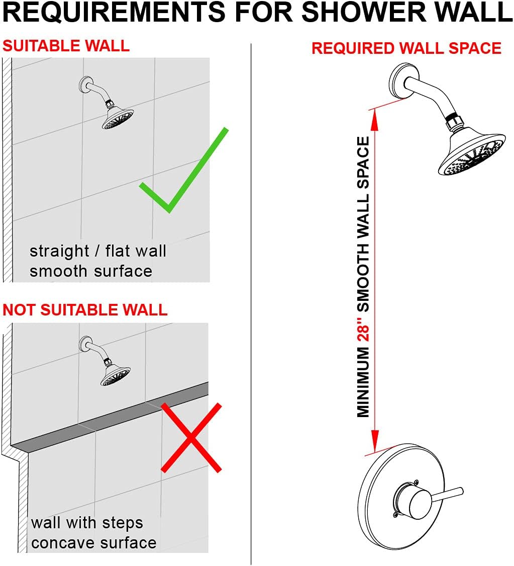 Handheld Showerhead Rain Combo with 275 Slide Bar 5ft Hose