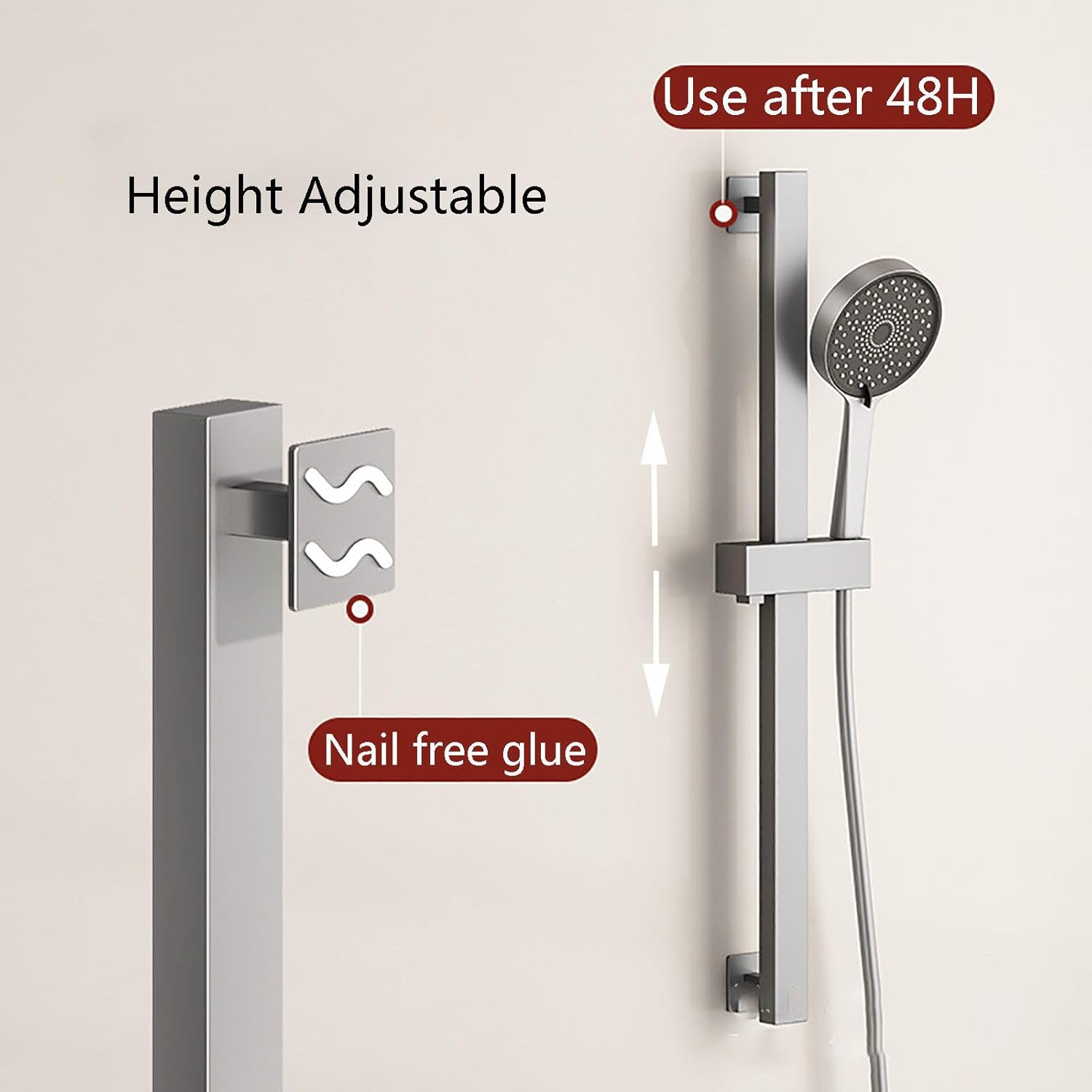 Piano Key Bathtub Faucet Set with 3 Functions Gray