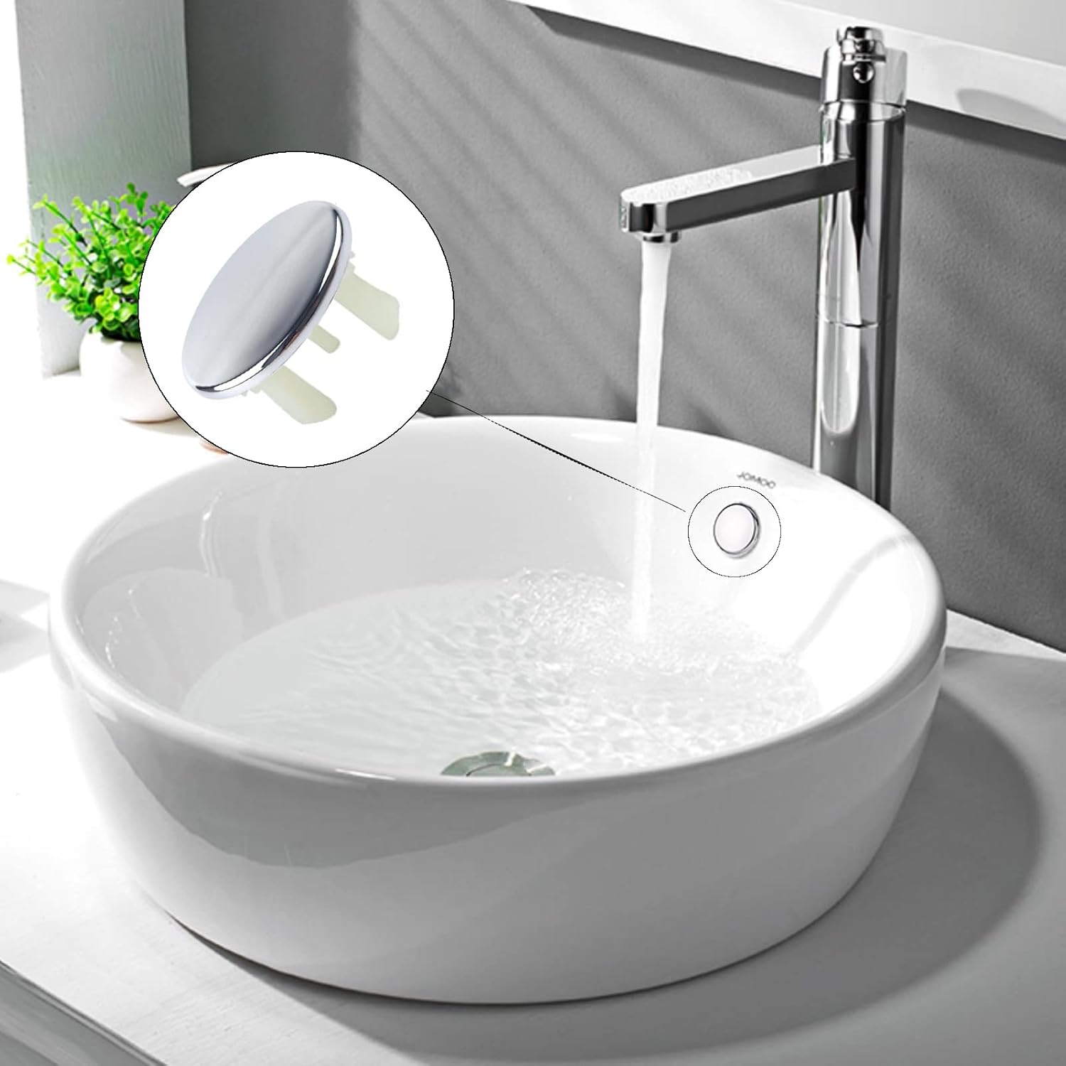 4 Pack Silver Sink Overflow Covers for Bathroom and Kitchen