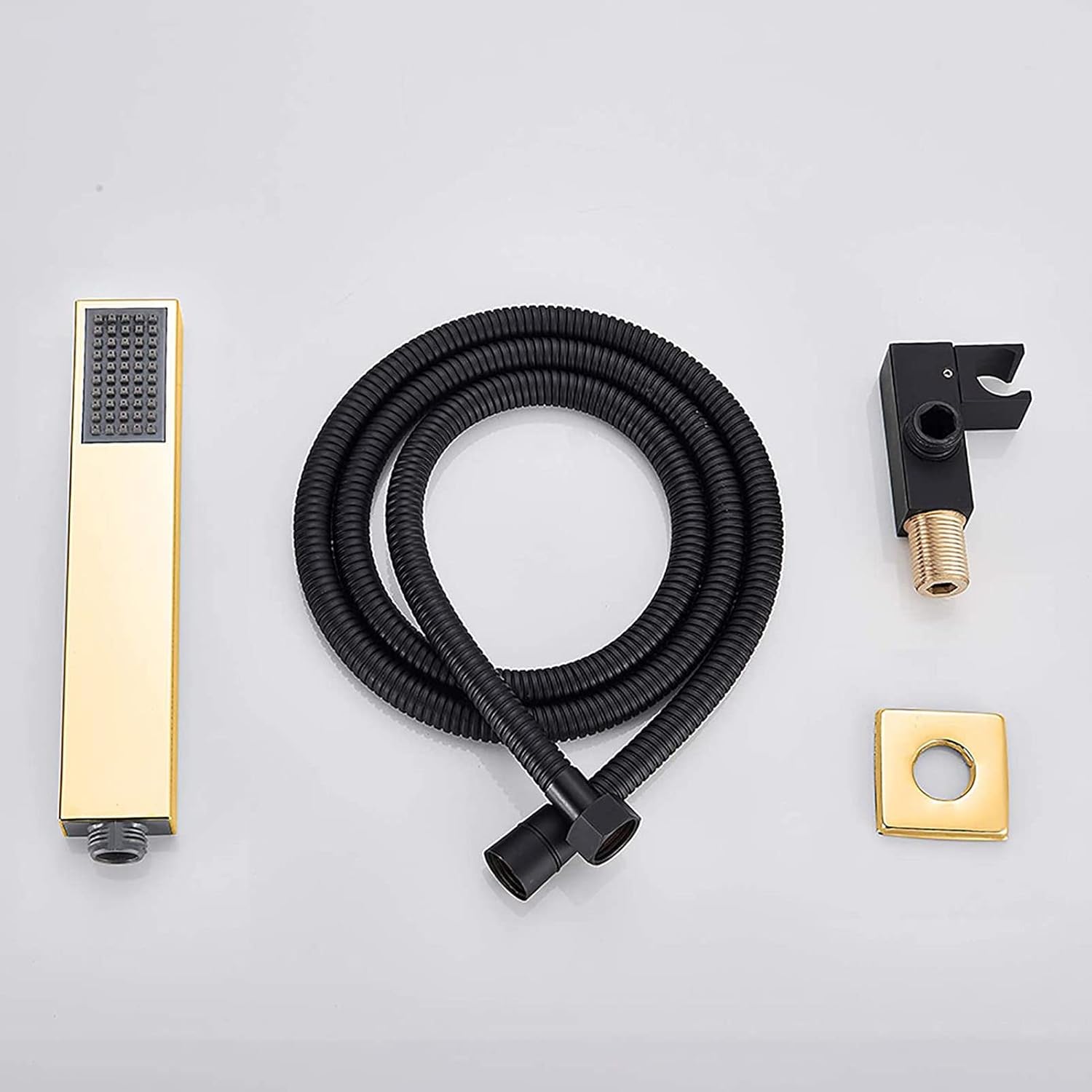 Black Gold Rain Shower System with Handheld 1