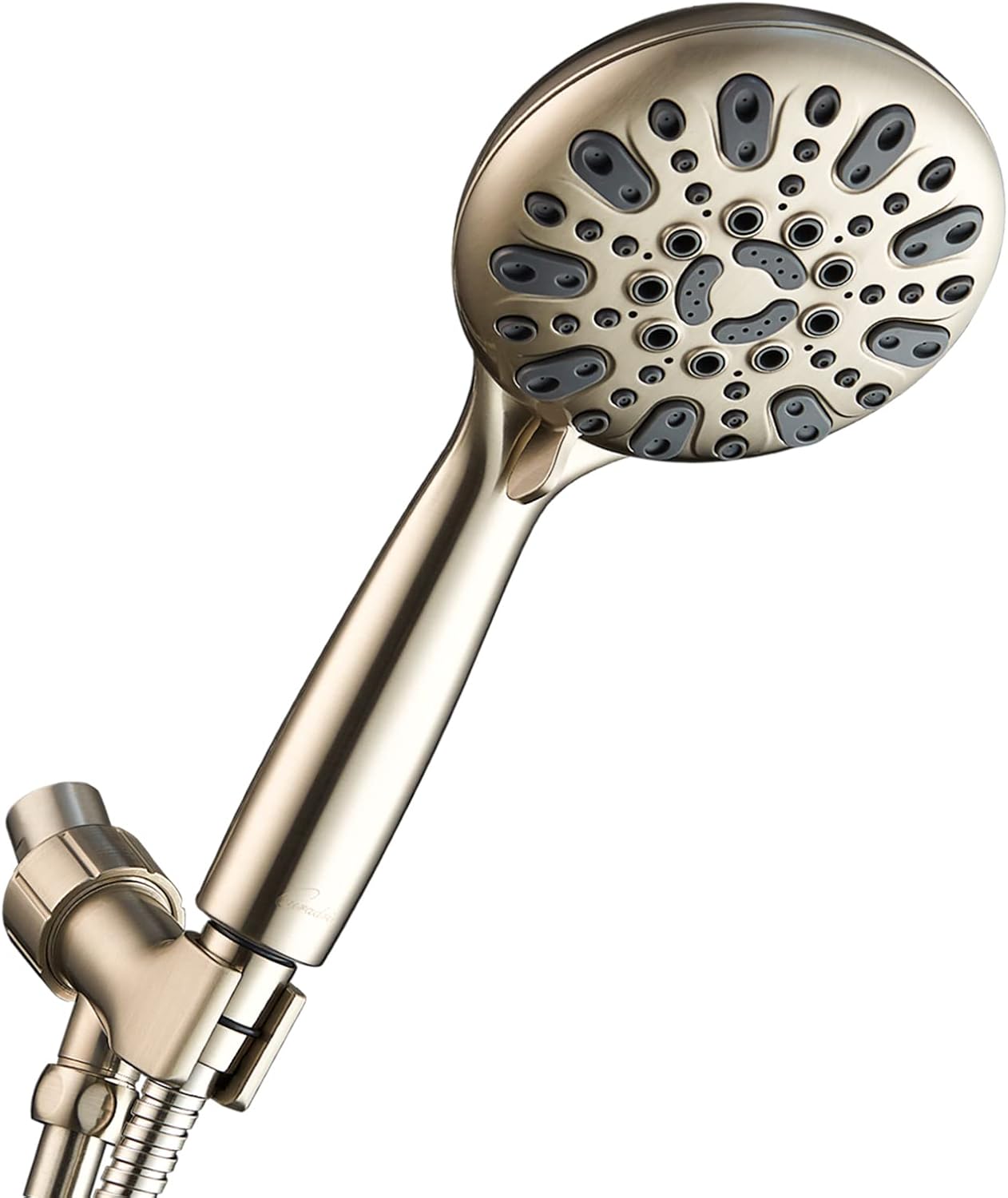 Couradric Handheld Shower Head with 6 Spray Settings and Brass Swivel Bracket