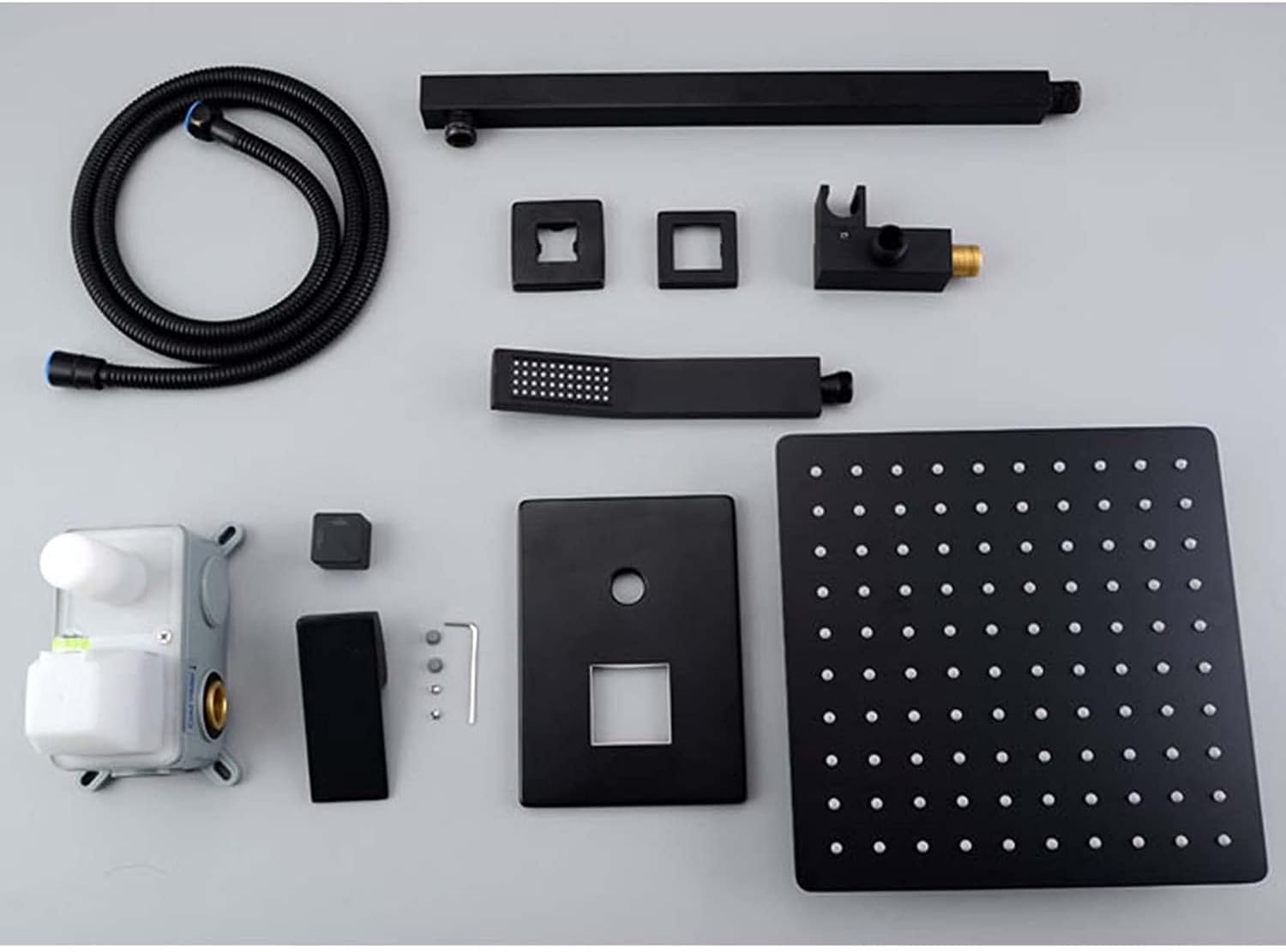 Black Rainfall Shower System with Handheld and Rain Head