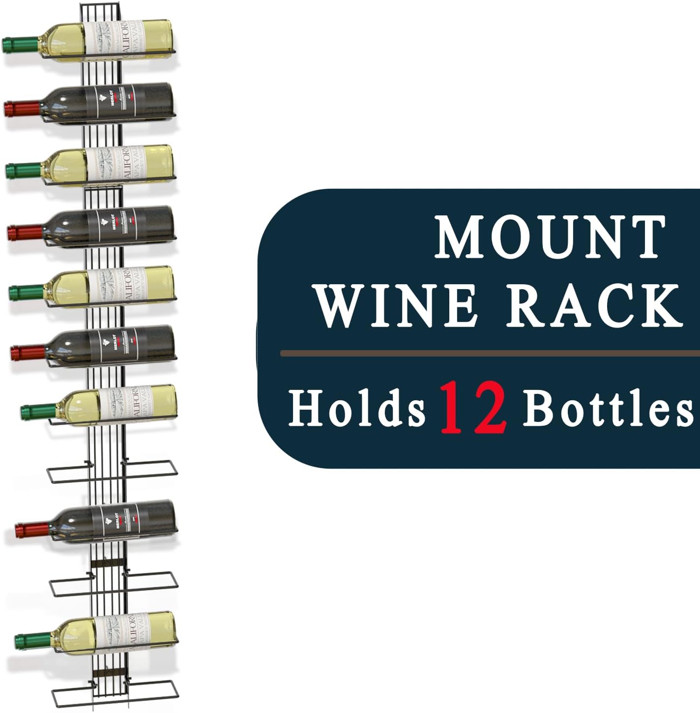 Wall Mount Wine Rack for 12 Bottles by J JACKCUBE DESIGN