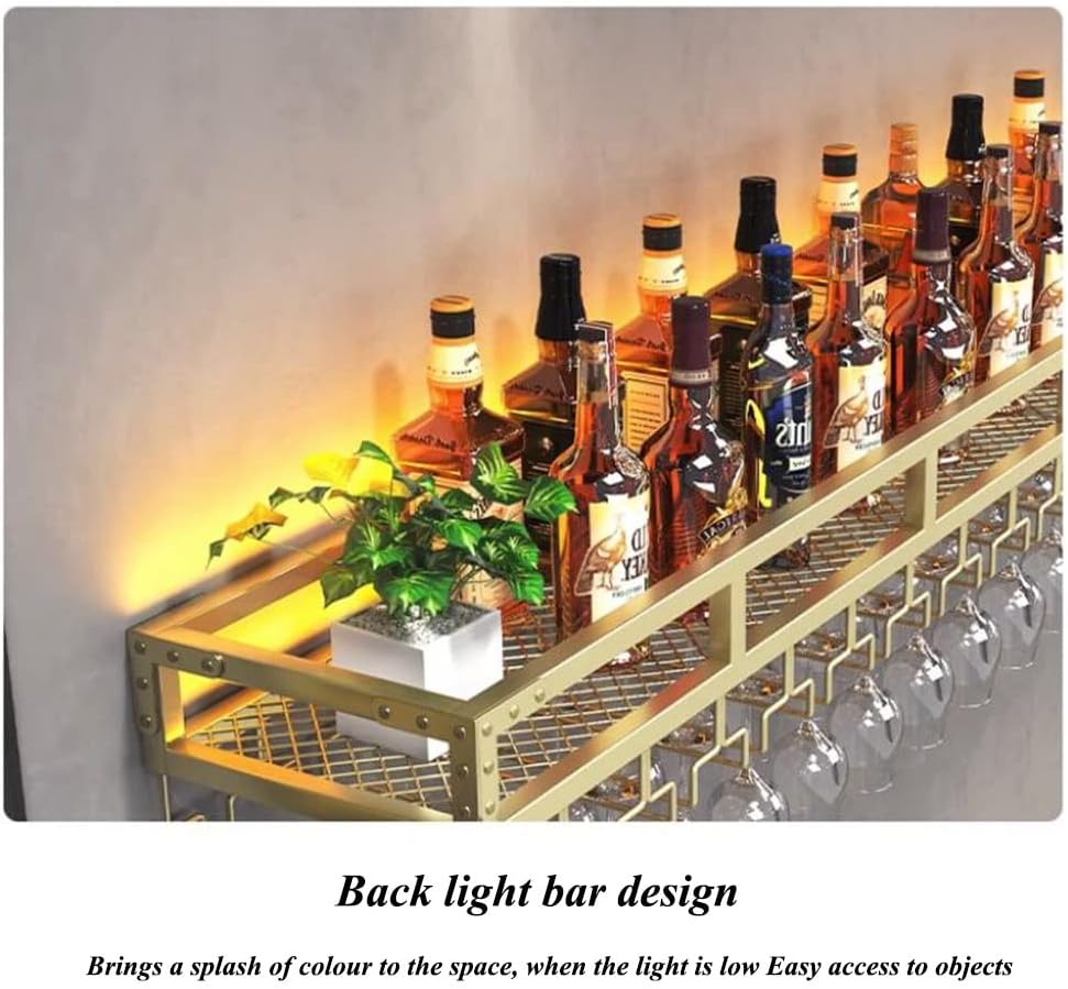 MaGiLL Wall-Mounted Wine Rack With LED Light