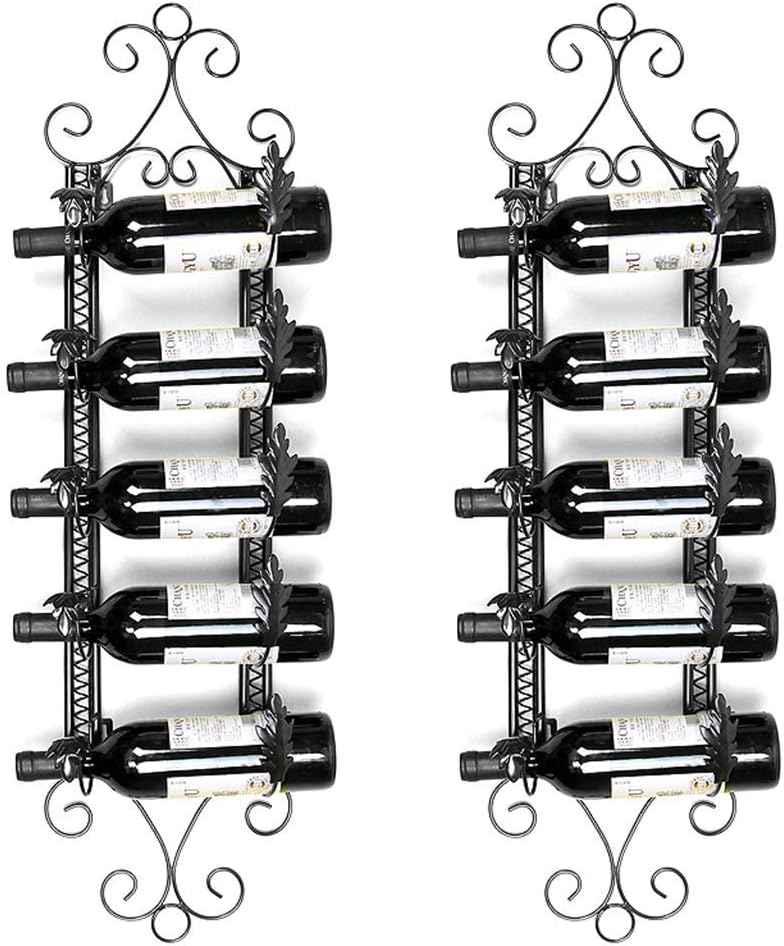 LASEVE Wall Mounted Wine Rack 5 Bottle Hold Rustic Industrial Style