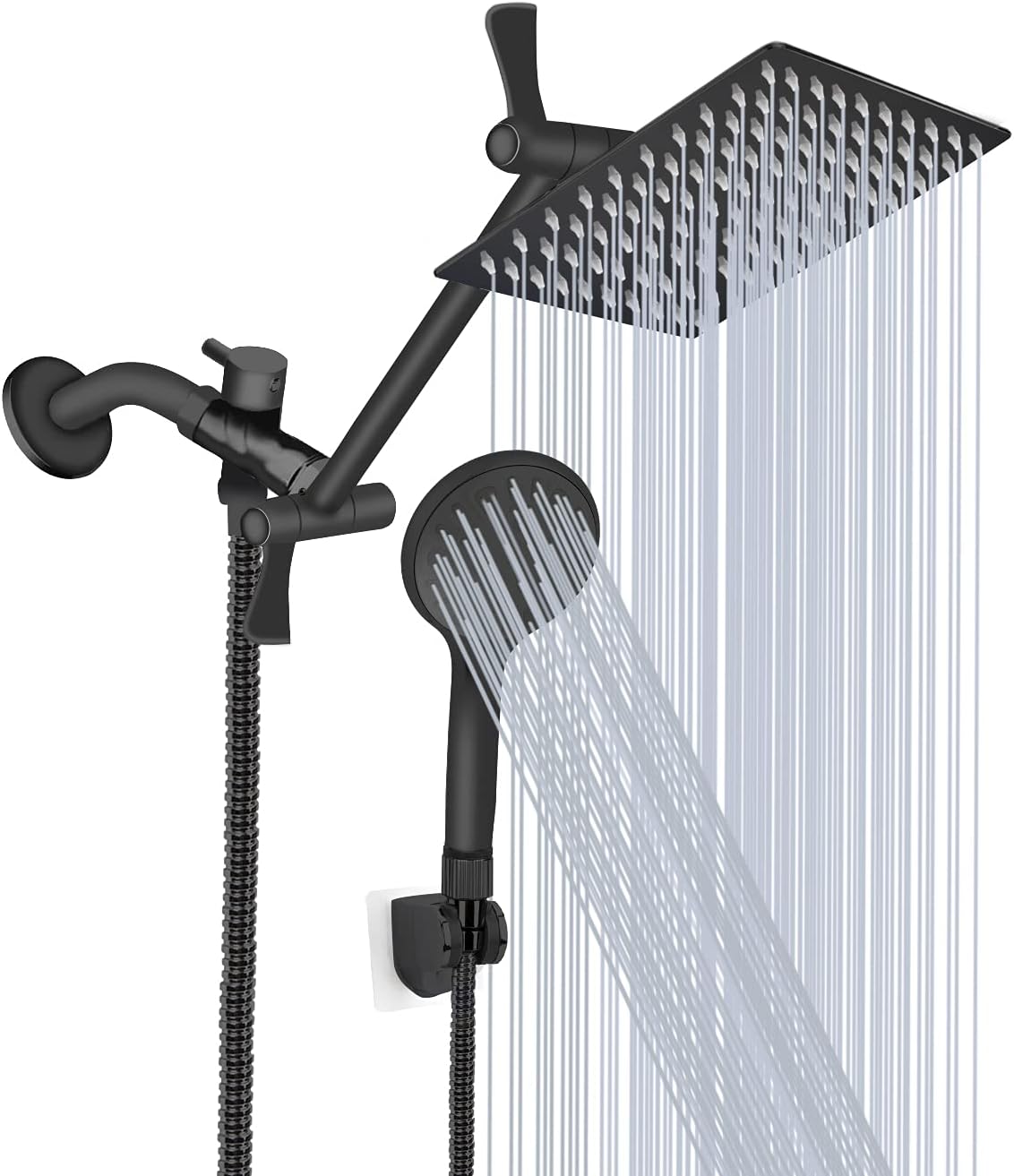 Tudoccy Handheld Shower Head Combo with 11 Extension Arm and 9 Spray Settings