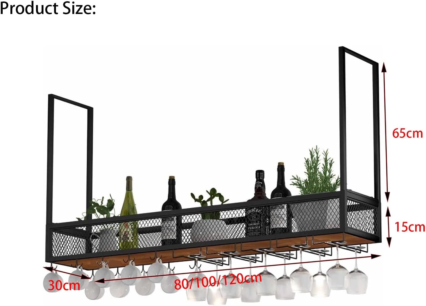 ZJDYDY Wall-Mounted Wine Rack with Glass Holder