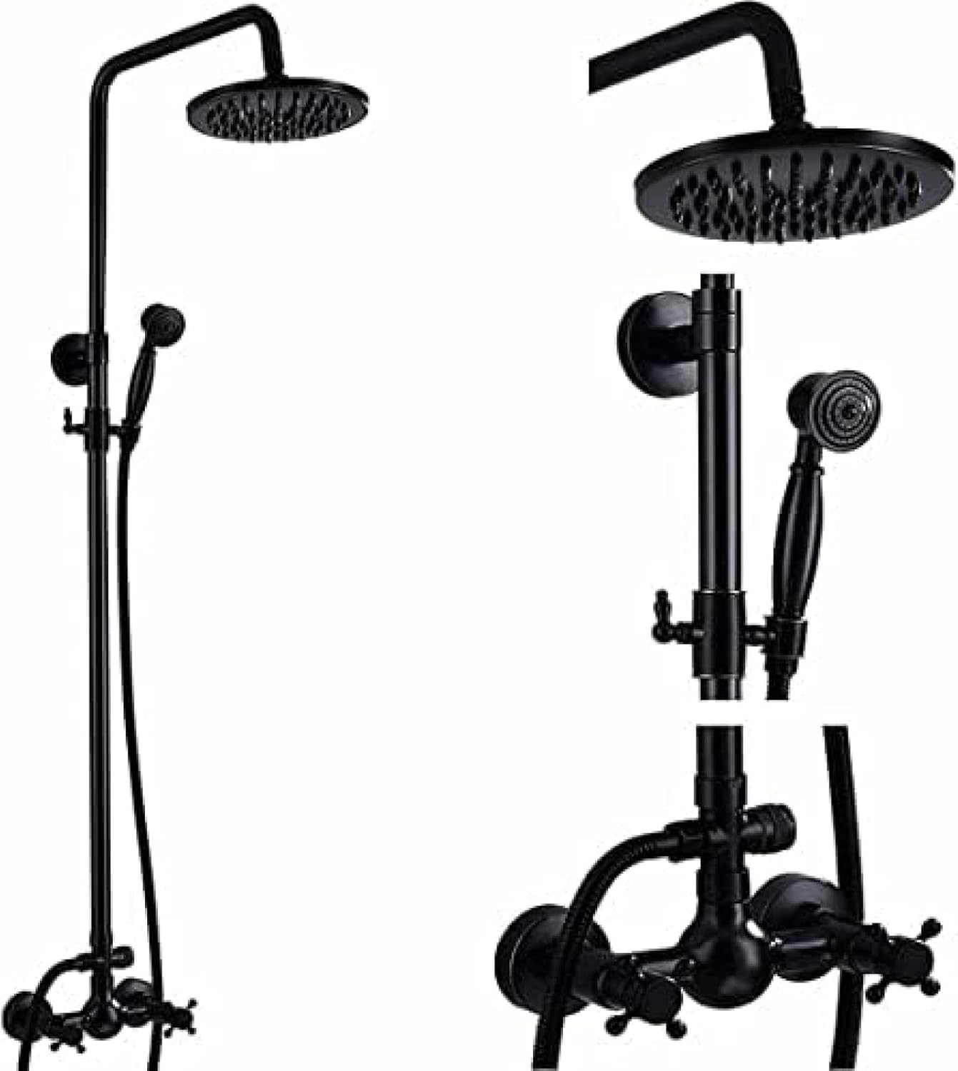 TECKI 8inch Rainfall Shower System Set with Handheld Spray