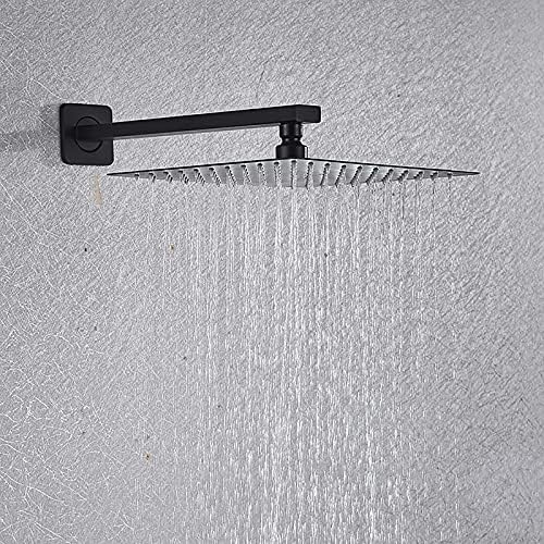 Wall Mounted Matte Black Shower Combo Set with LED Digital Display