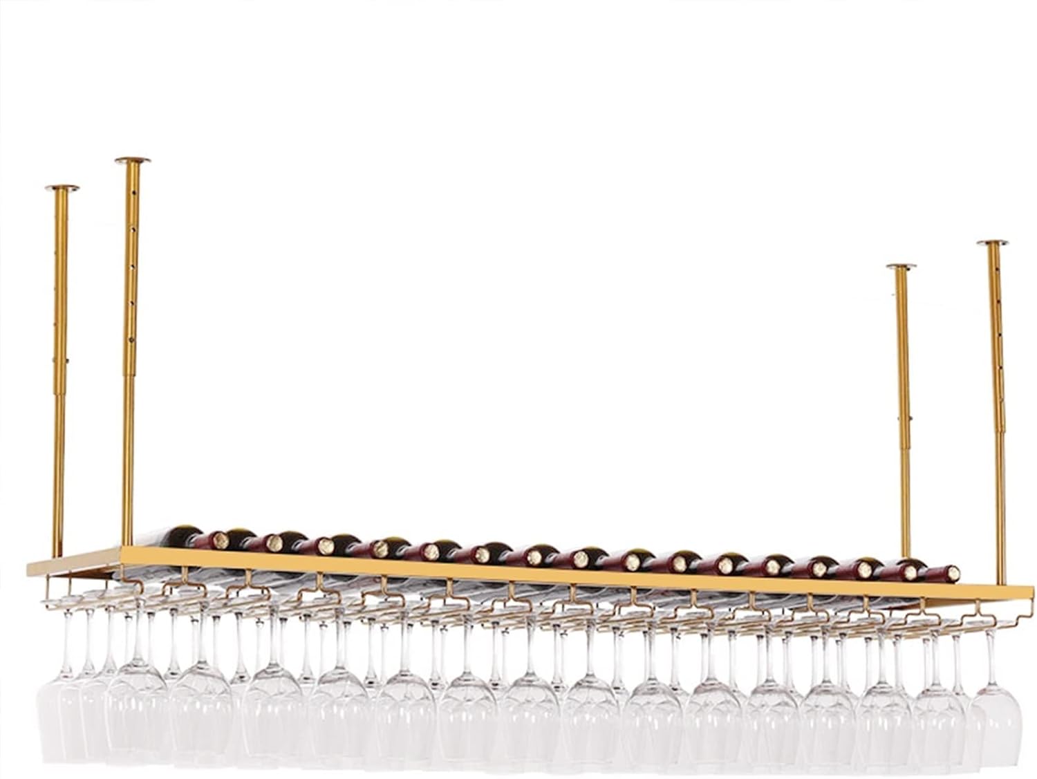 Pimex Wall-Mounted Wine Rack with Goblet Organizer