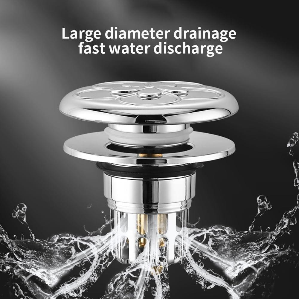 Aywenny 2Pcs Universal Sink Stopper with Hair Catcher