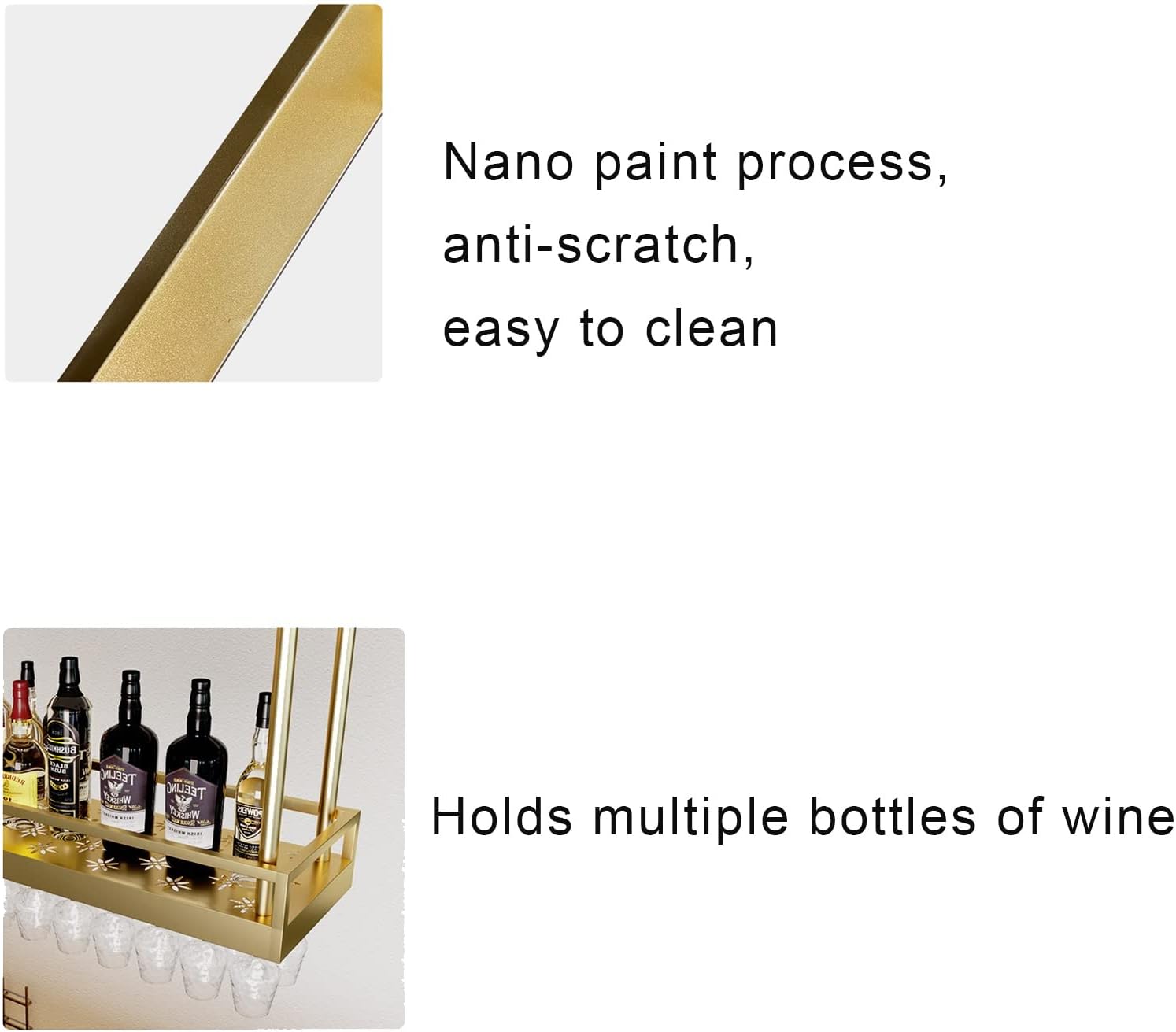 ZJDYDY Ceiling Wine Rack - Durable Metal Wall-Mounted Holder
