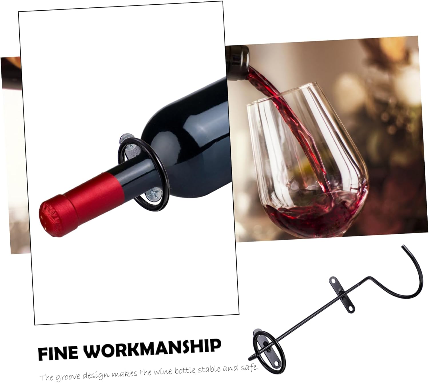 Cabilock 6Pcs Iron Wall Wine Racks Stylish Storage