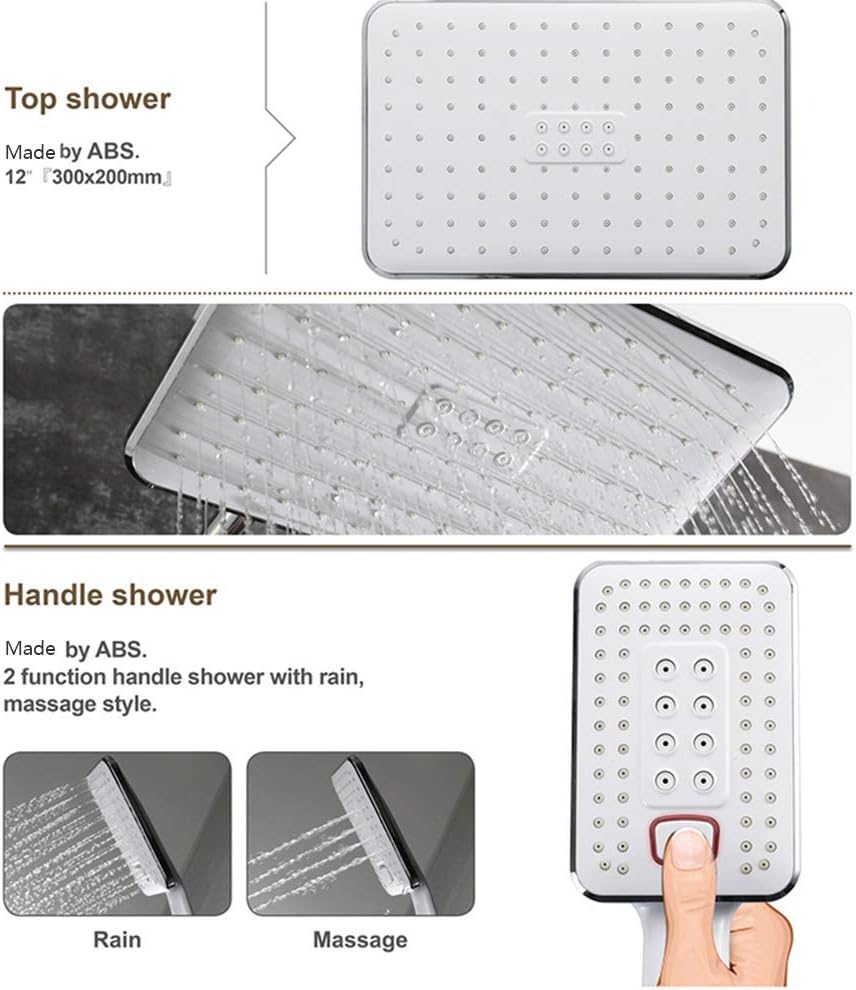 White Gold Triple Function Wall Mount Shower System 1